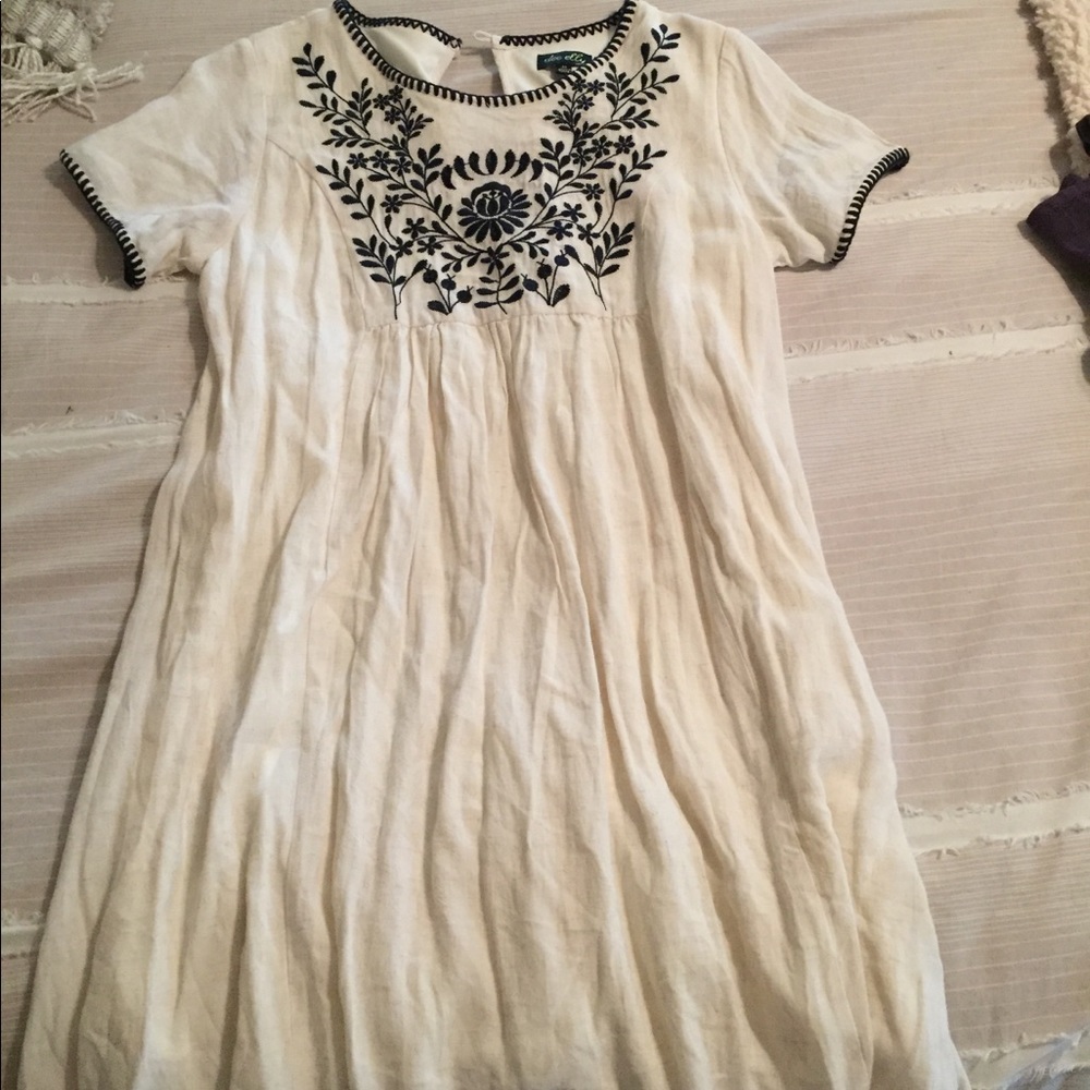 Black and white embroidered dress